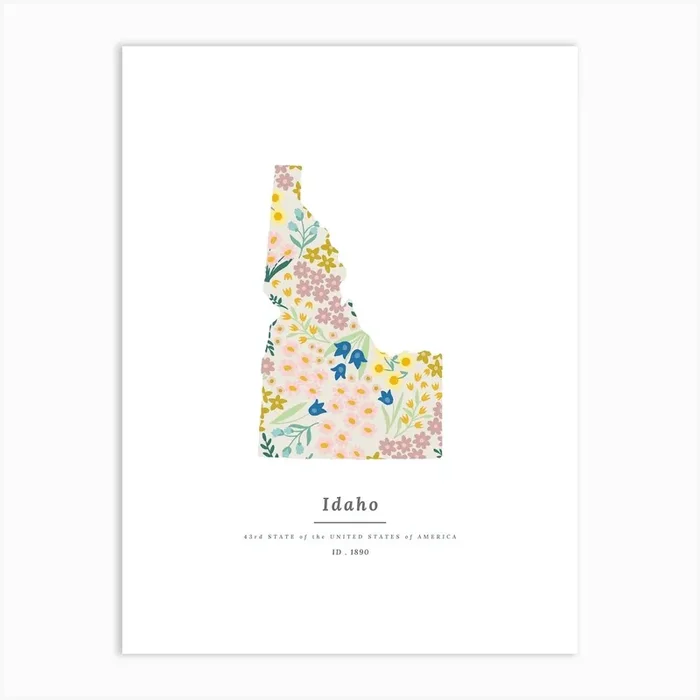 Idaho | Wildflower Mix Art Print by Jande Summer