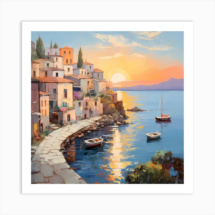 Idyllic Gardens in Colorful Serenity Art Print by Quantum Vivid Digital Art