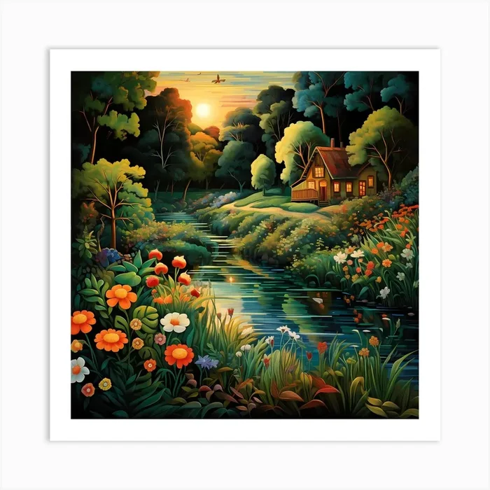 Idyllic Rivulet Palette Art Print by Quantum Vivid Digital Art