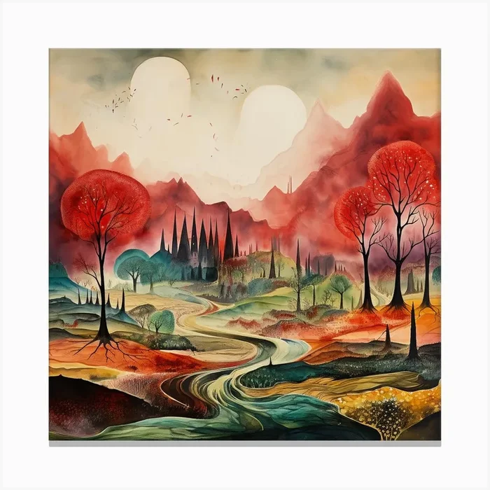 Infinite Italy: Abstract Oils, Watercolour Whispers Canvas Print by Quantum Vivid Digital Art