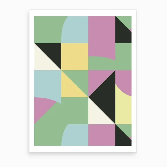 Irregular Modern Triangles Art Print by Ninola Design
