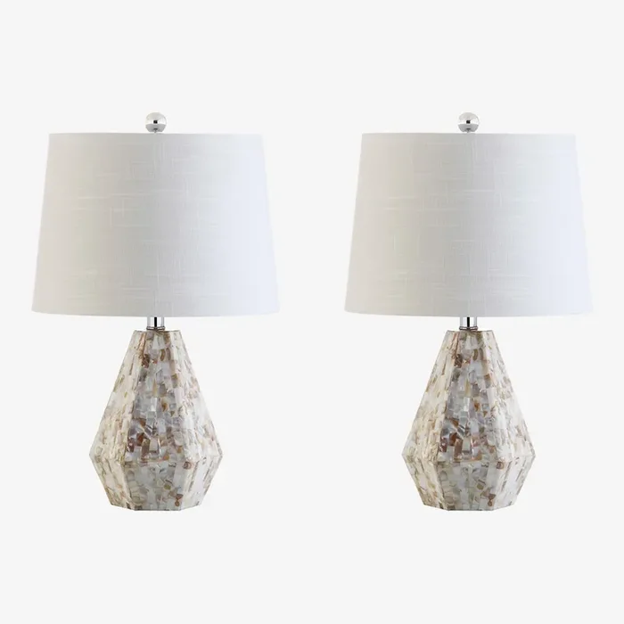 Isabella LED Table Lamps – Natural / Ivory – Seashell – Set of 2 by JONATHAN Y