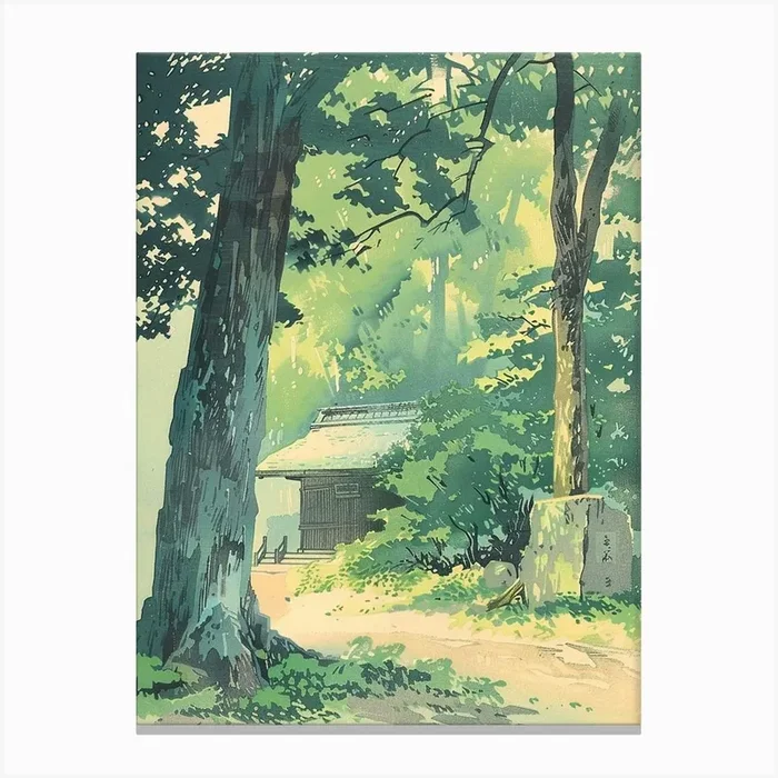 Ise Japan 1 Retro Illustration Canvas Print by Japan Journey
