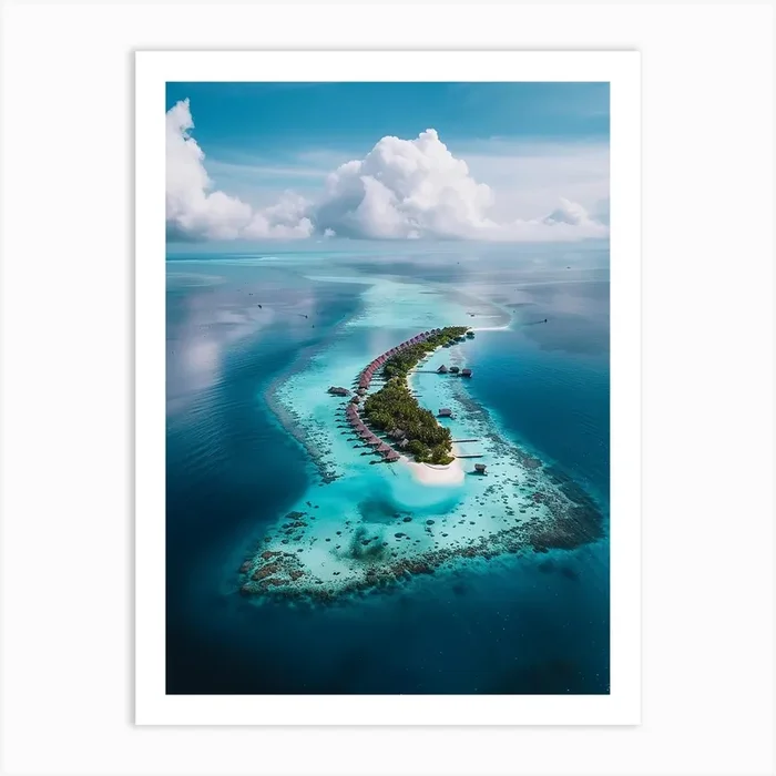 Island Resort In The Maldives Art Print by Pierce Millington Gallery