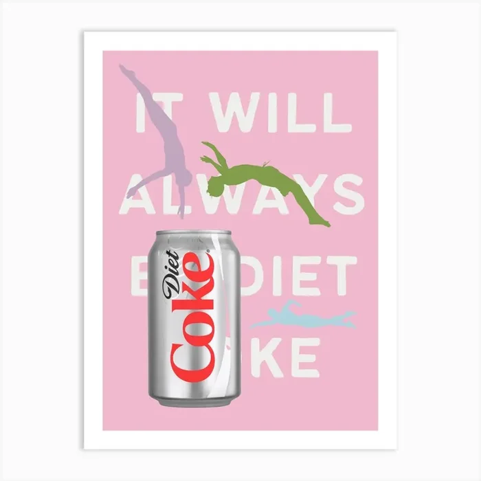 IT WILL ALWAYS BE DIET COKE! Trendy pink bar cart decor Art Print by September23rd