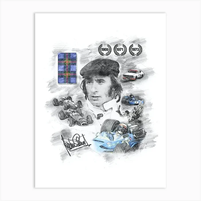 Jackie Stewart Art Print by Theo’s Picture Factory