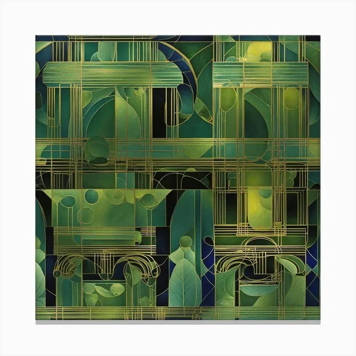 Jade green staging art Canvas PrintC by CardinalBiggles