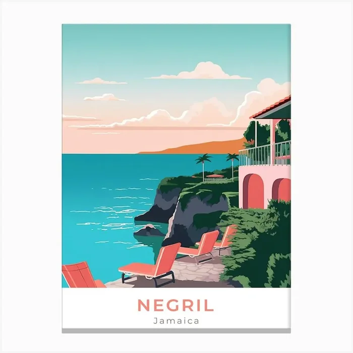 Jamaica Negril Travel Canvas Print by Anwir