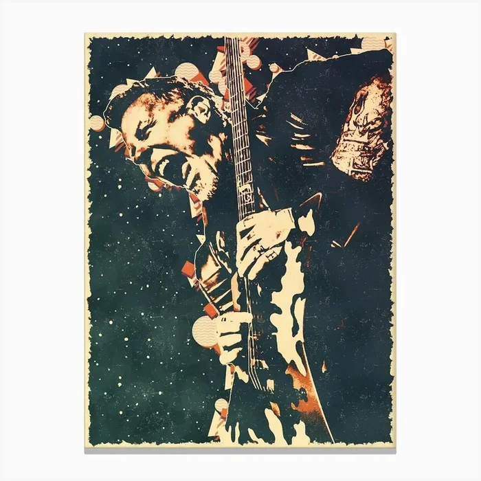 James Hetfield live concert 1 Canvas Print by music soul