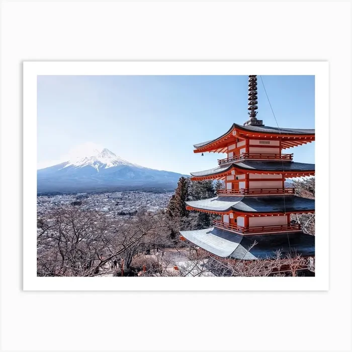 Japanese Landscape Art Print by Manjik Pictures