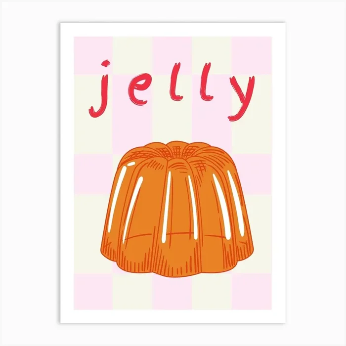 Jelly Check Pink Art Print by Trendy Wendy