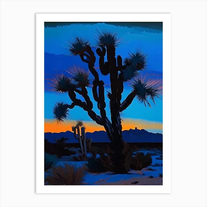 Joshua Tree At Dusk In Desert Nat Viga Style (3) Art PrintAI by Arboreal Impressions