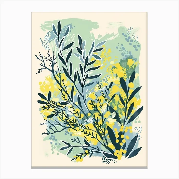 Juniper Tree Flat Illustration 3 Canvas Print by Bough And Bloom Artistry