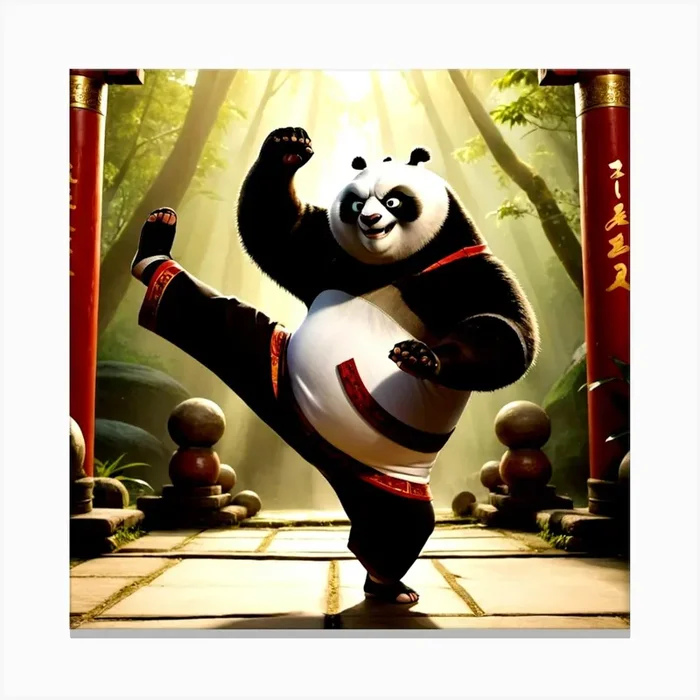 Karate Panda Canvas Print by SableBlu