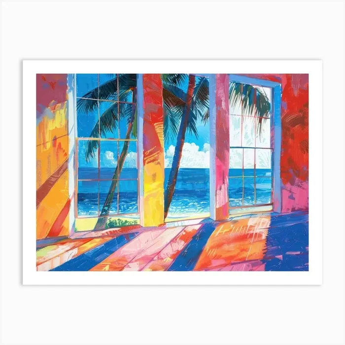 Key West From The Window View Painting 4 Art Print by Urban Vistas