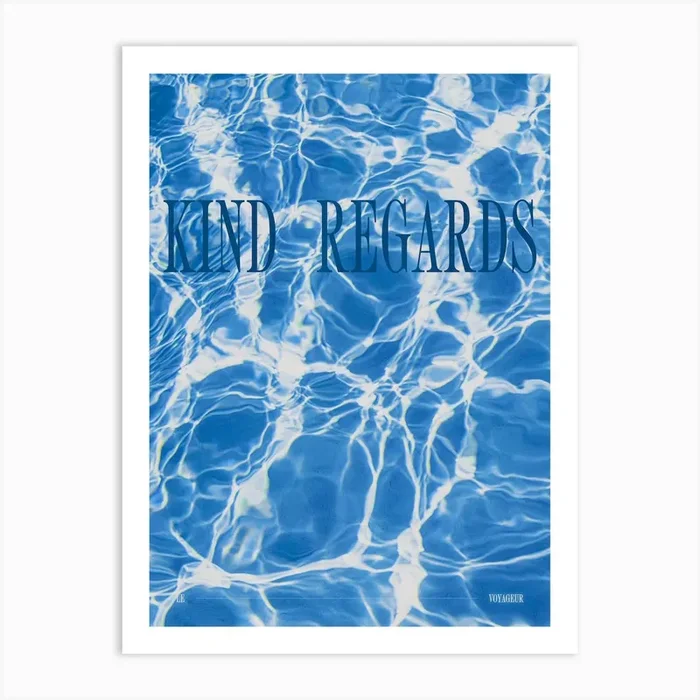 Kind Regards retro style poster Art Print by Le Voyageur Studio