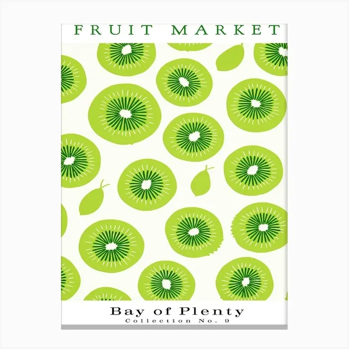 Kiwi Fruit Poster Gift Bay Of Plenty Market Canvas Print by Anwir