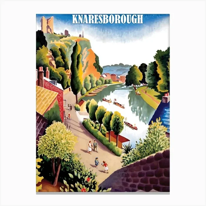 Knaresborough Spa Town On The River Nidd In North Yorkshire, England Canvas Print by Vintage Spirit