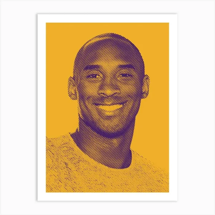 Kobe Bryant American Basketball Player Legend in Line Illustration Art PrintAB by Andika Bahtiar