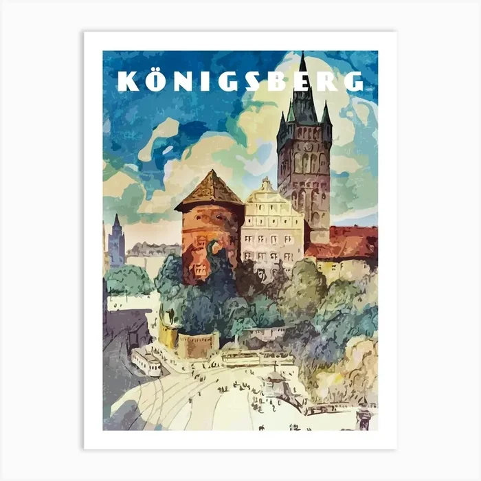 Konigsberg, Prussia, Germany — Retro travel minimalist art poster 1 Art Print by Synthwave1950