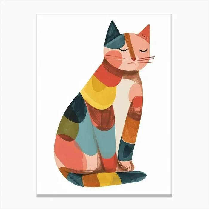 Korat Cat Clipart Illustration 3 Canvas Print by Woof and Whiskers