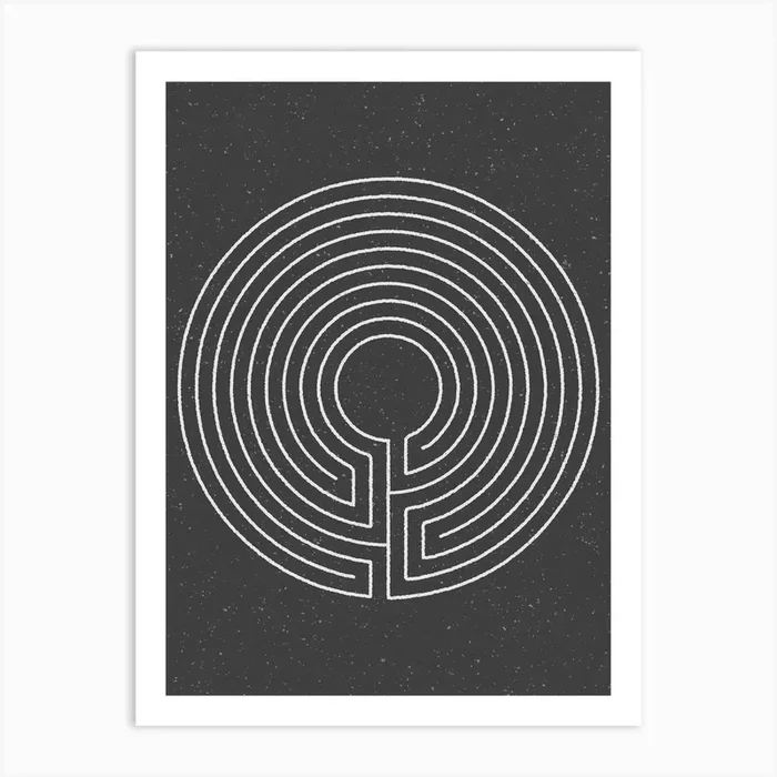 Labyrinth 3 Line Art Print by The Printable Studio