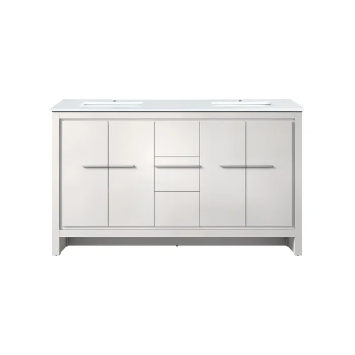 Lafarre 60 in W x 20 in D White Double Bath Vanity