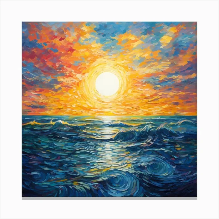 Lagoon Palette: Caribbean Brushstroke Bliss Canvas Print by Quantum Vivid Digital Art