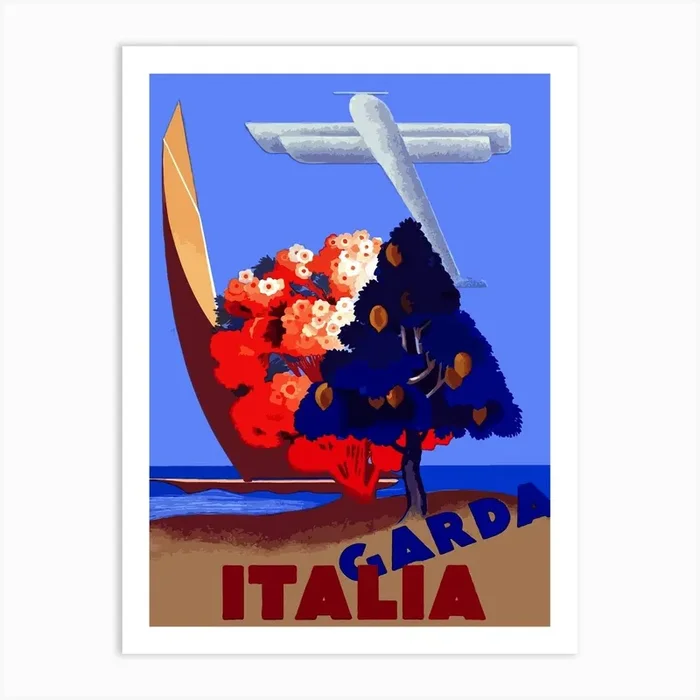 Lake Garda, Italy 1 Art Print by Vintage Spirit