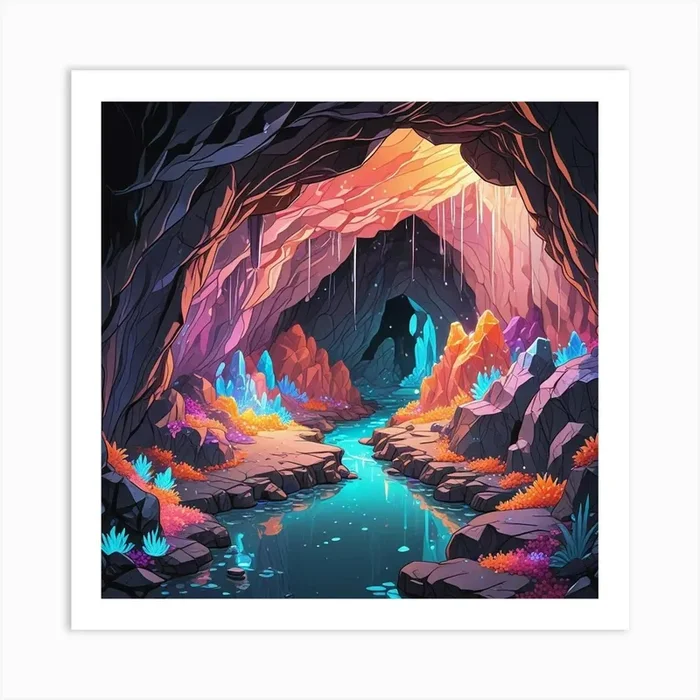 Landscape Of Caverns Endless Hole Art Print (1) Art Print by Hamza