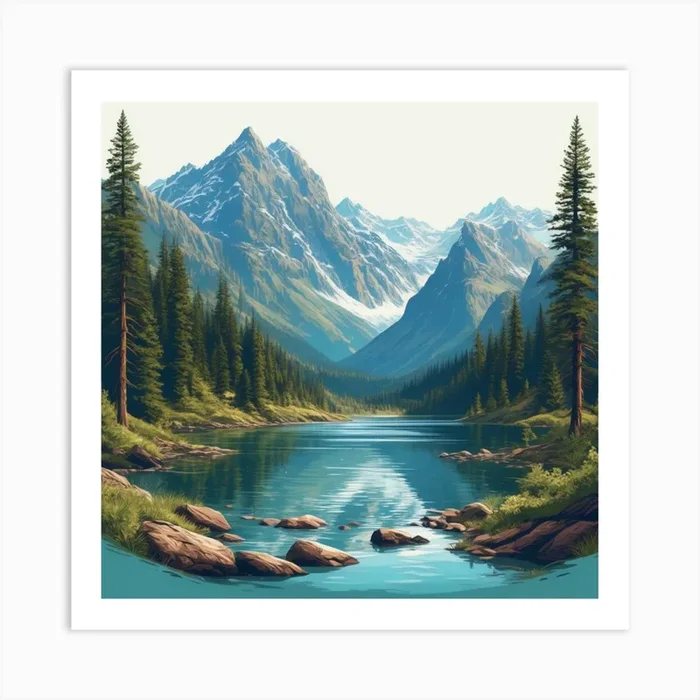 Landscape Painting Art Print by FATSLIM