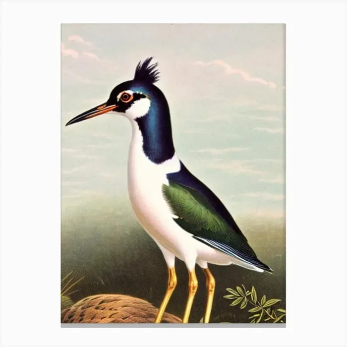 Lapwing James Audubon Vintage Style Bird Canvas Print by Featherline