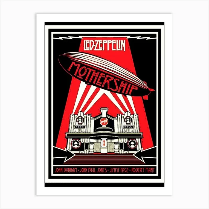 Led Zeppelin Mothership band music Art Print by music soul