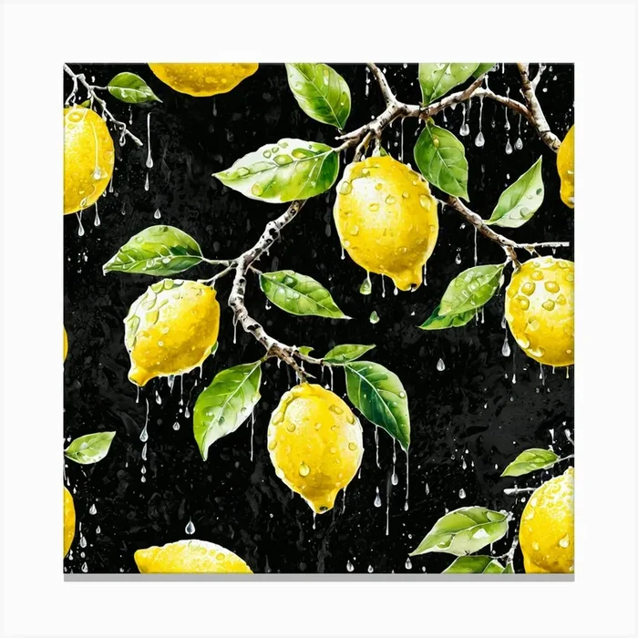 Lemon art 4 Canvas Print by FATSLIM