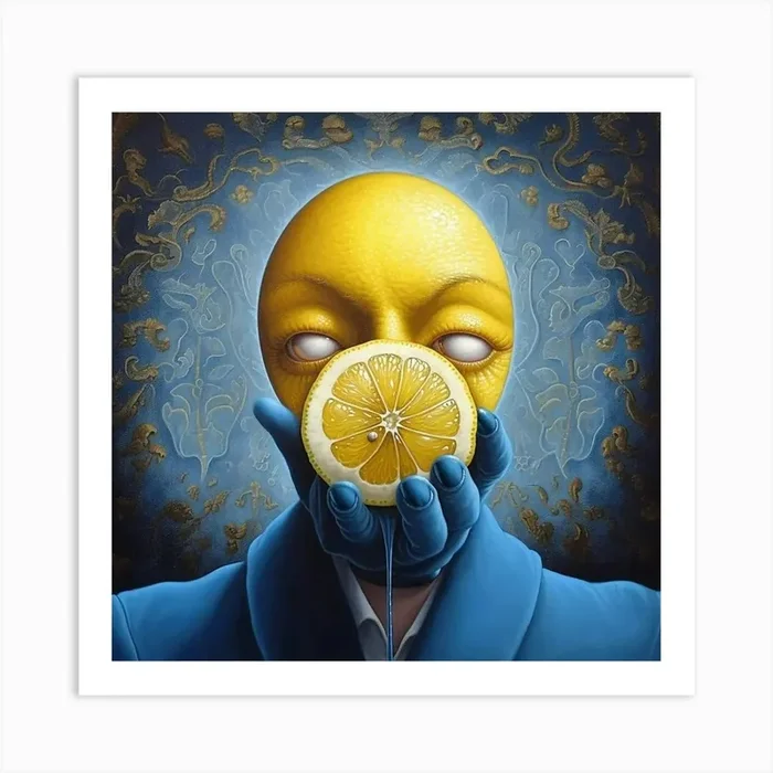 Lemon Face Art Print by mamodesign