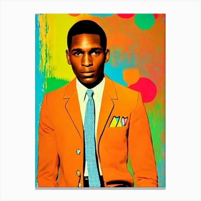 Leon Bridges Colourful Pop Art Canvas Print by The Music Lab