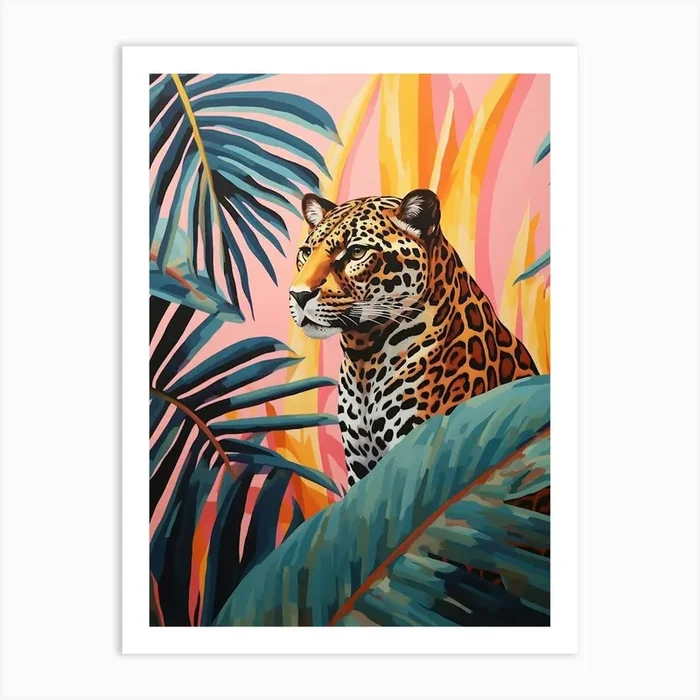 Leopard 4 Tropical Animal Portrait Art Print by Tropic of Eden