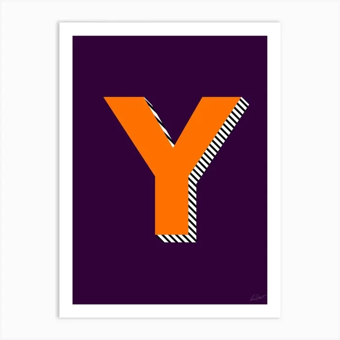 Letter Y Art Print by Eleanor Stuart