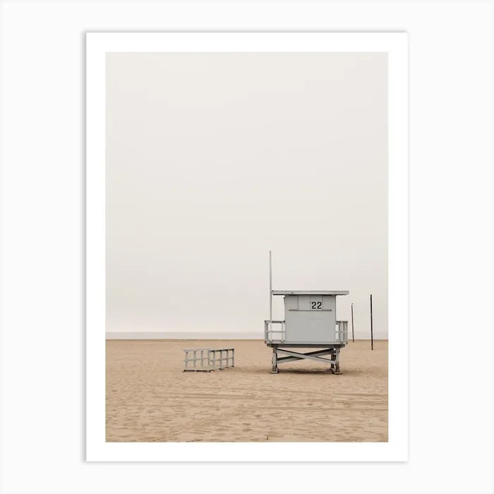 Lifeguard Hut On Beach Art Print by Alameda