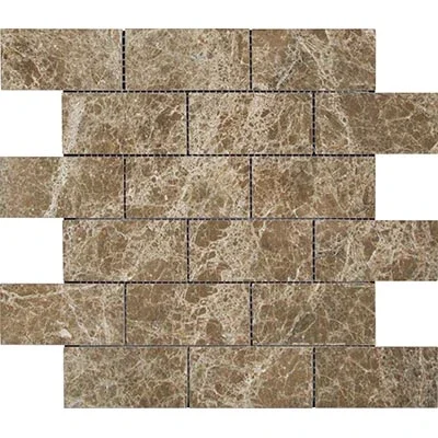 Light Emperador Polished Marble Mosaic Brick 2 “X4 “