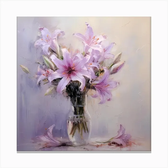 Lilac Whispered Melodies Canvas Print by Quantum Vivid Digital Art
