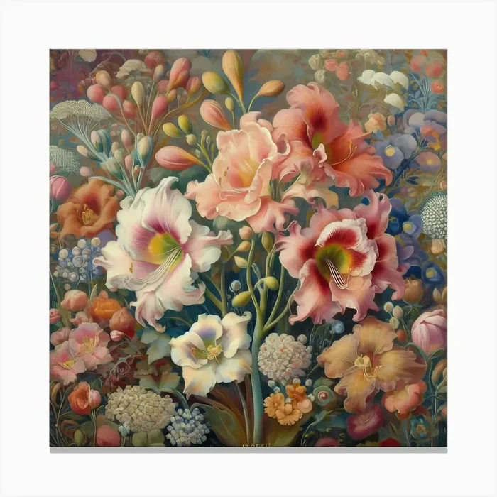 Lily Of The Valley 4 Canvas Print by HabibArts