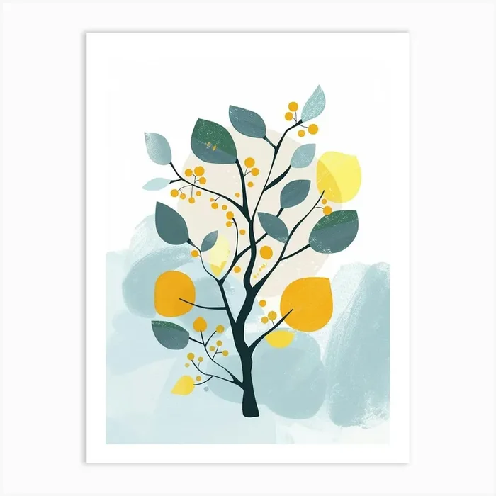 Linden Tree Flat Illustration 3 Art Print by Bough And Bloom Artistry