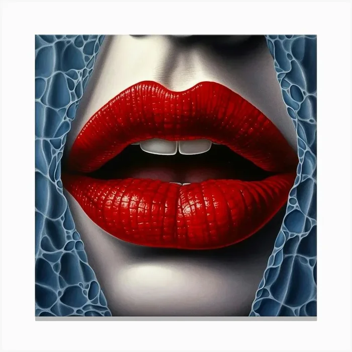 Lips Of Love Canvas Print by mamodesign