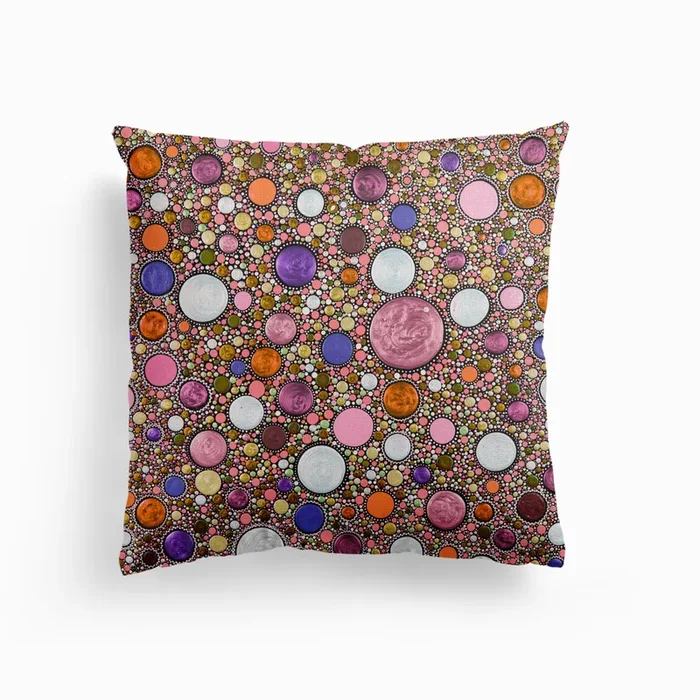 Lipstick Mountain Zen Canvas Cushion by Amy Diener