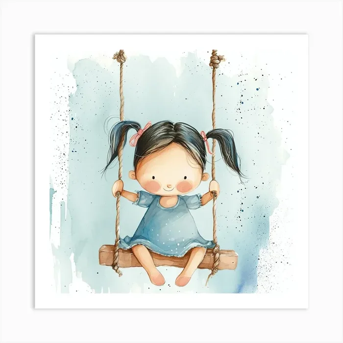 Little Girl On Swing Art Print by DBmedia