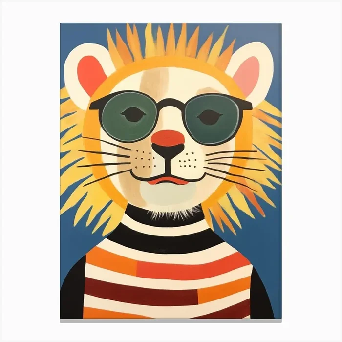 Little Lion 6 Wearing Sunglasses Canvas Print by Scribble Studio