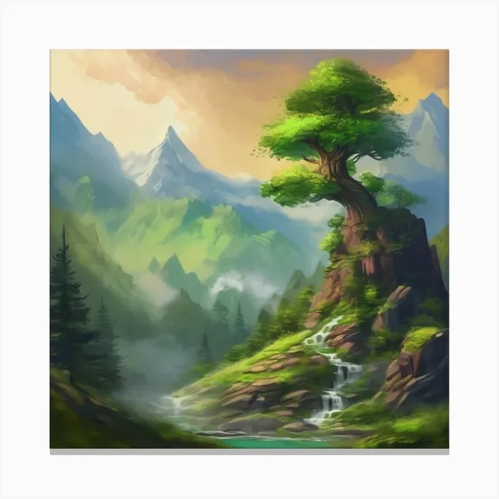 Lone Tree In The Forest 1 Canvas Print by Cats for you