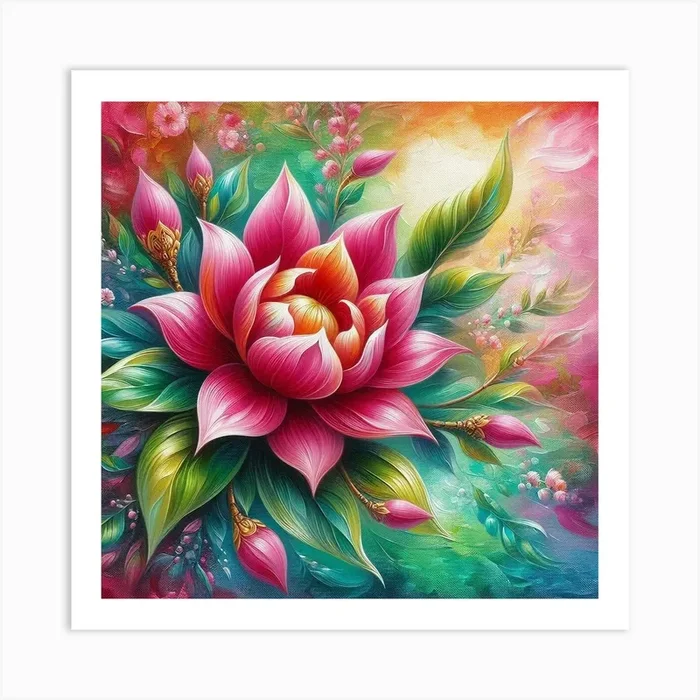Lotus Flower Art PrintD by DGTDGT