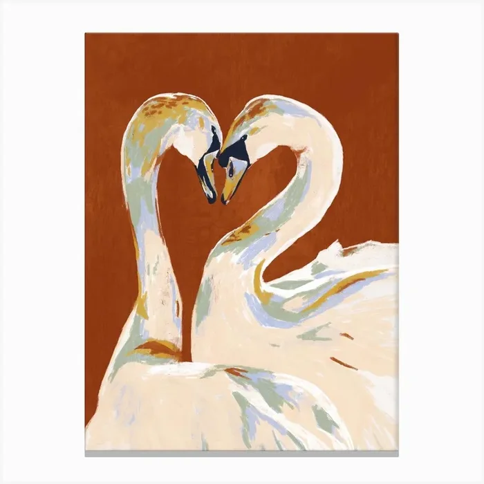 Love Swans Canvas Print by Studio Carper
